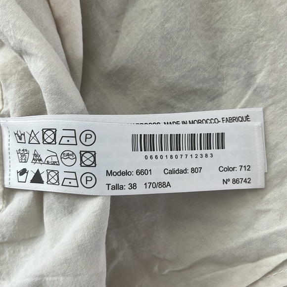 Massimo Dutti Leaves Print 100% Linen Belt Dress Two Pockets Sz M EU38 - Picture 13 of 17